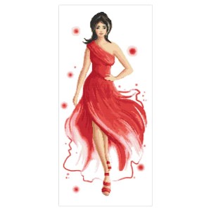 K 10565 Tapestry canvas - Lady in red