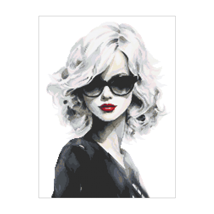 Cross stitch pattern for a phone - Classy woman