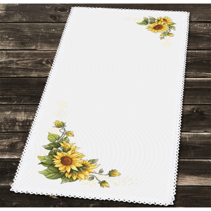 ZU 11029 Cross stitch kit - Vintage sunflower table runner