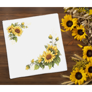 S 11028 Cross stitch pattern for a phone - Vintage sunflower napkin