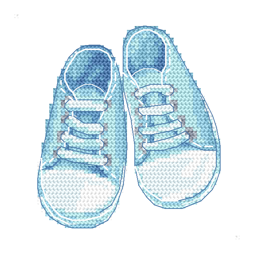 Cross stitch pattern for a phone - Little shoes - Baby boy