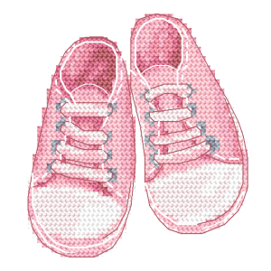W 10895 Kreuzstichmuster PDF - Kleine Schuhe - Kleines Mädchen