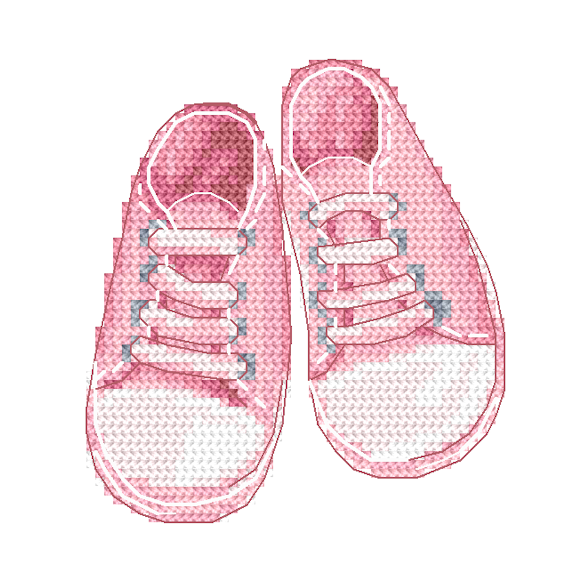 Kreuzstichmuster für Smartphone - Kleine Schuhe - Kleines Mädchen