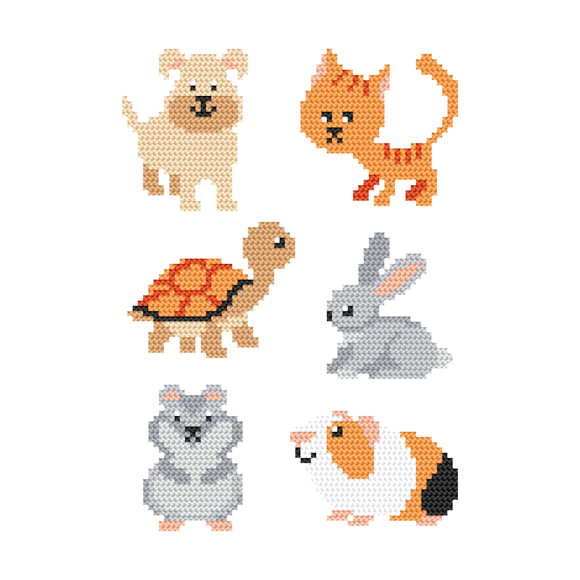 Cross stitch pattern for a phone - Patterns for begginers - Pets