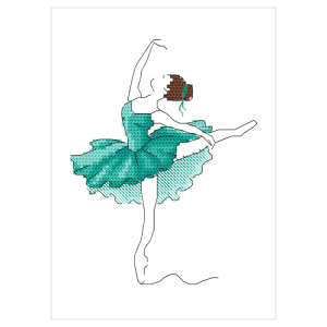 Z 10901 Cross stitch kit - Green ballet dancer