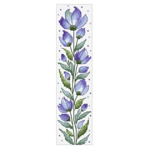 ZU 11039 Cross stitch kit - Bookmark - Purple flowers