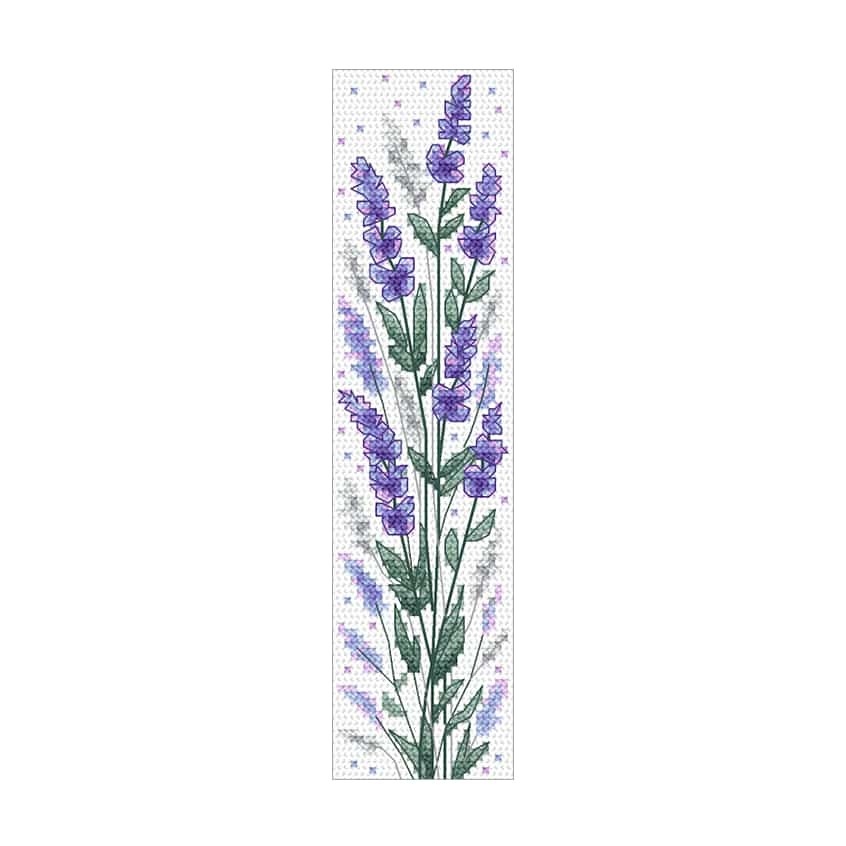 Cross stitch pattern for a phone - Bookmark with lavender