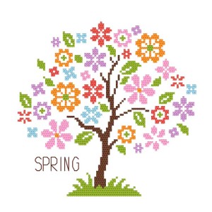 AN 10911 Tapestry Aida - Seasonal tree - Spring