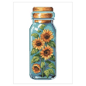 Z 10908 Cross stitch kit - Sunflowers in a bottle