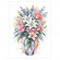 Kreuzstichmuster für Smartphone - Aquarellblumen