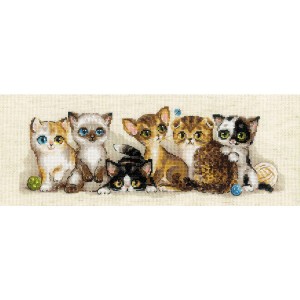 RIO 2180 Cross stitch kit with yarn - Kittens