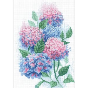 RIO 2139 Cross stitch kit with mouline - Graceful hydrangeas