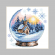 Kreuzstichmuster für Smartphone - Weihnachtskarte - Kugel mit Kirche
