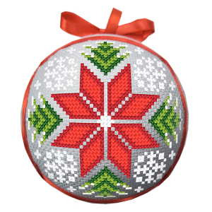 W 11045 Kreuzstichmuster PDF - Weihnachtskugel mit Stern I