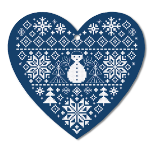 W 11050 Cross stitch pattern PDF - Christmas heart III