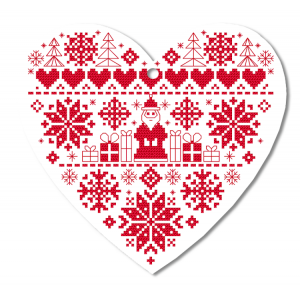 ZI 11049 Stickpackung mit Stickgarn und Perlen - Weihnachtsherz II
