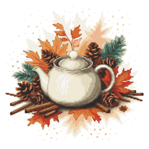 Z 11035 Cross stitch kit - Autumn teapot