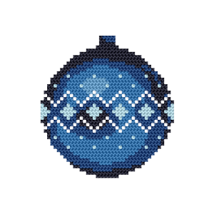 ZI 11055 Cross stitch kit with mouline and beads - Pendant - Christmas ball with silver pattern