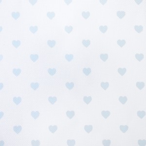 NAR50x100-17 Aida with printed background 50x100 cm - Blue hearts