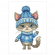 Cross stitch pattern for a phone - Winter cat