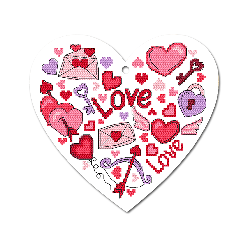 Cross stitch pattern for a phone - Love heart