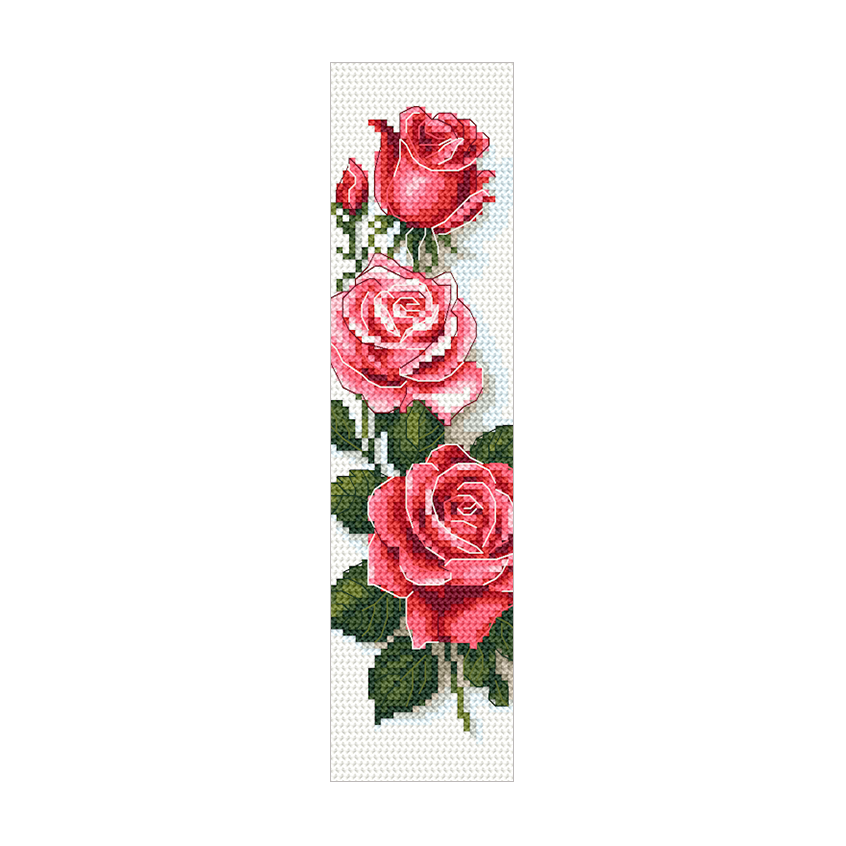 Cross stitch pattern for a phone - Bookmark with roses