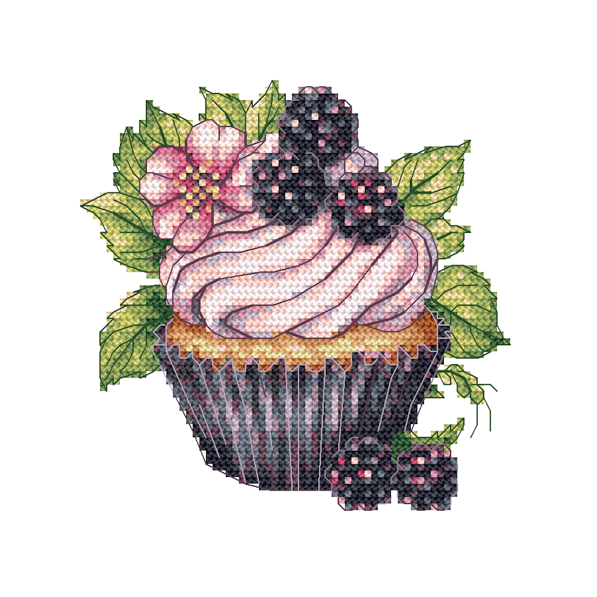 Cross stitch pattern for a phone - Blackberry cupcake