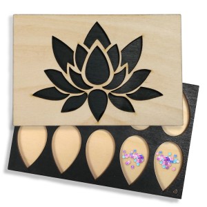 1000-02 Wooden box for beads - Water lily