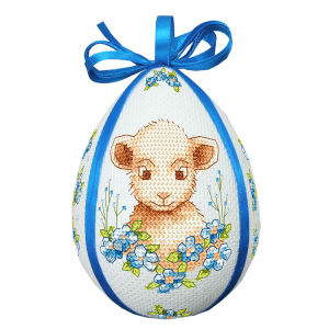 ZU 11066 Cross stitch kit - Easter egg - Lamb in flowers