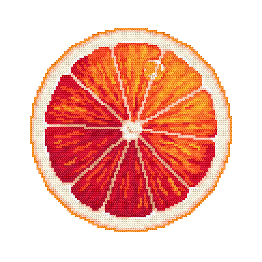 Kreuzstichmuster für Smartphone - Grapefruit