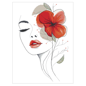 Z 11079 Cross stitch kit - Woman with a flower III