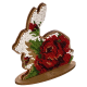 FLK-278 Bead embroidery kit on plywood - Bunny with a rose