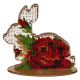 FLK-278 Bead embroidery kit on plywood - Bunny with a rose