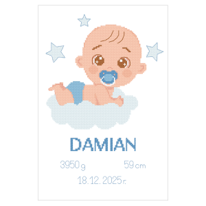 Z 11123 Cross stitch kit - Birth certificate - Baby boy