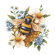 Cross stitch pattern for a phone - Bee on honeycomb
