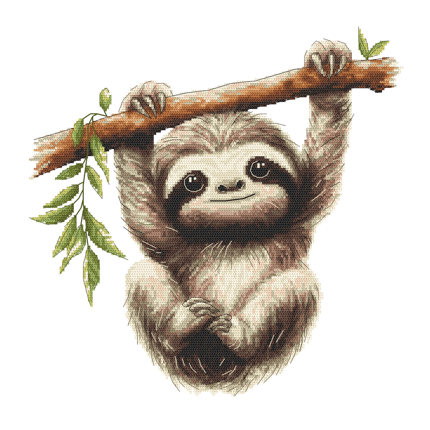 Cross stitch pattern for a phone - Sloth
