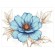 Kreuzstichmuster für Smartphone - Blaue Blume