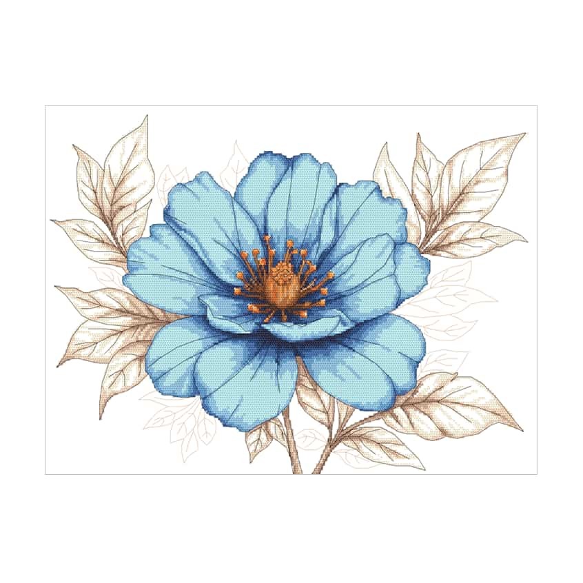 Kreuzstichmuster für Smartphone - Blaue Blume