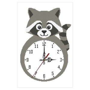 Z 11128 Stickset - Uhr - Waschbär