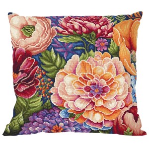 ZU 11131-01 Cross stitch kit - Cushion - Summer flowers