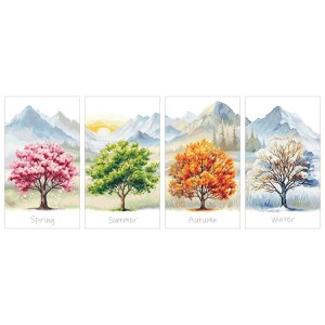 SET13 Set mit Stickpackungen - Vier Jahreszeiten - Bäume - 3+1 gratis