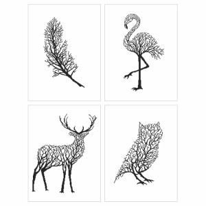 SET14 Set mit Stickpackungen - Grafische Tiere - 3+1 gratis