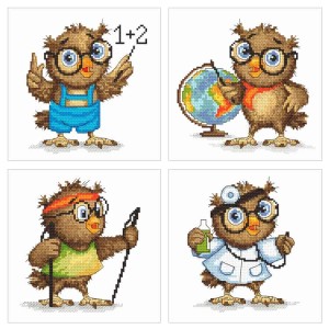 SET18 Set mit Stickpackungen - Eulen - 3+1 gratis