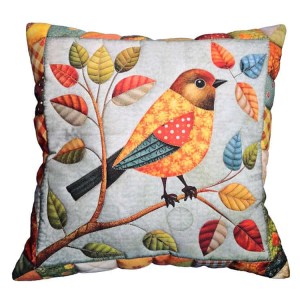 POD-02 Kissen im Patchwork-Stil - Bunter Vogel