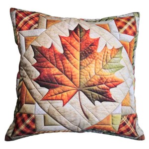 POD-03 Kissen im Patchwork-Stil - Herbstblatt