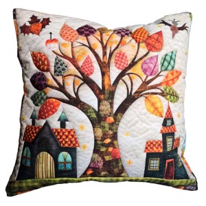 POD-05 Kissen im Patchwork-Stil - Bunter Baum