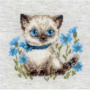 RIO 2118 Cross stitch kit with yarn - Siamese kitten