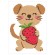 Cross stitch pattern for a phone - Doggy with a strawberry