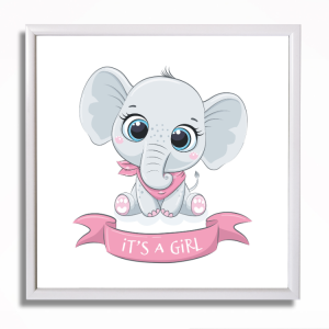0491RA Babypartybild - Elefantenmädchen