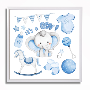 0498RA Babypartybild - Luftballons Junge